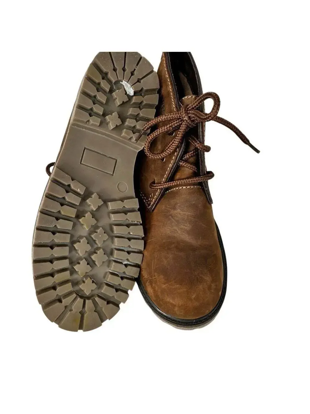 NWT Old West Boots Big Kids Size 4.5D Brown Leather Rough Outdoors Rugged
